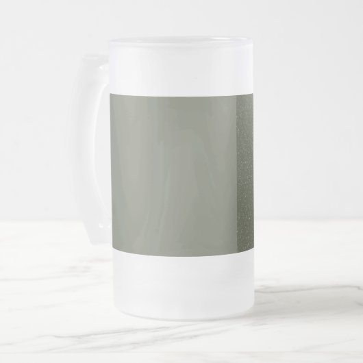 Split Moss Green Frosted Beer Mok – (Voorkant links)