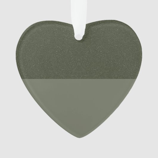 Split Moss Green Glitter Heart Ornament – Aangepas (voorkant)