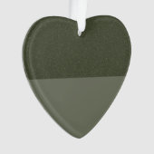 Split Moss Green Glitter Heart Ornament – Aangepas (voorkant)