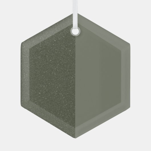 Split Moss Green Hexagon Ornament – (Voorkant)