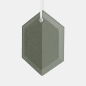 Split Moss Green Hexagon Ornament – (Voorkant links)