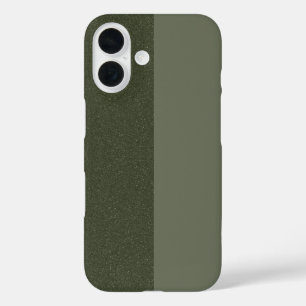 Split Moss Green iPhone 16 Hoesje – Matte & Glitte