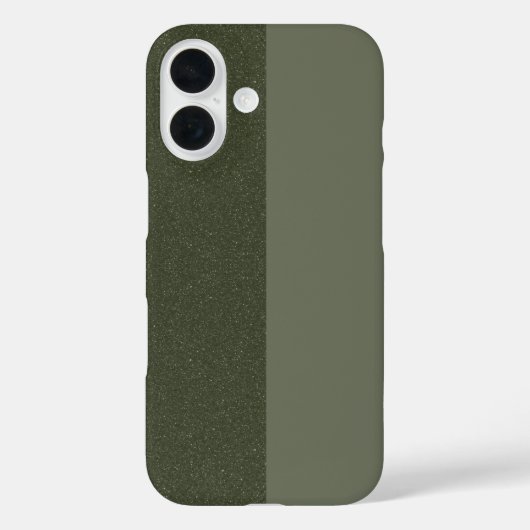 Split Moss Green iPhone 16 Hoesje – Matte & Glitte (Achterkant)