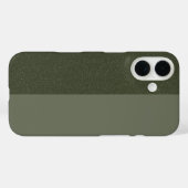 Split Moss Green iPhone 16 Hoesje – Matte & Glitte (Achterkant (horizontaal))
