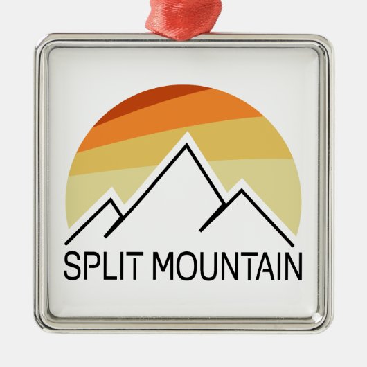 Split Mountain California Retro Metalen Ornament (Voorkant)