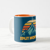 Split Mountain California Retro Turquoise Tweekleurige Koffiemok (Voorkant links)