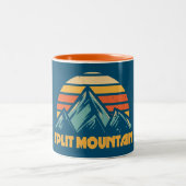 Split Mountain California Retro Turquoise Tweekleurige Koffiemok (Center)