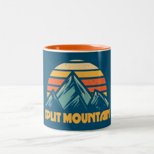 Split Mountain California Retro Turquoise Tweekleurige Koffiemok