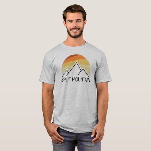 Split Mountain Californië Retro T-shirt (Voorkant volledig)