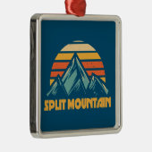 Split Mountain Californië Retro Turquoise Metalen Ornament (Rechts)