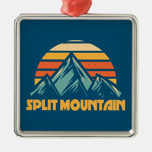 Split Mountain Californië Retro Turquoise Metalen Ornament (Voorkant)