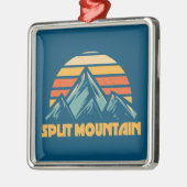 Split Mountain Californië Retro Turquoise Metalen Ornament (Links)