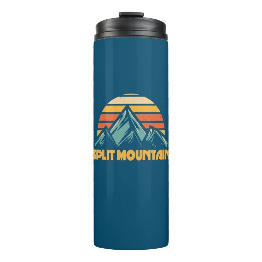 Split Mountain Californië Retro Turquoise Thermosbeker (Voorkant)