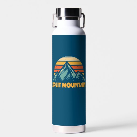 Split Mountain Californië Retro Turquoise Waterfles (Voorkant)