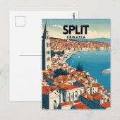 Split Nostalgische Reizen Briefkaart (Voorkant / Achterkant)