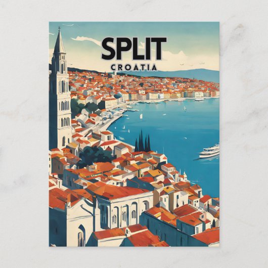 Split Nostalgische Reizen Briefkaart (Voorkant)
