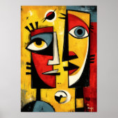 Split Perception Contemporary Abstract Expression Poster (Voorkant)