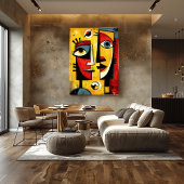 Split Perception Contemporary Abstract Expression Poster