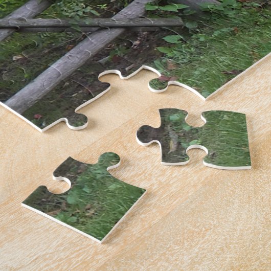 Split Rail Fence - groene graslandwerf Legpuzzel (Zijkant)