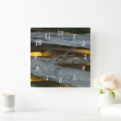 Split Rail Textuur Wandklok (Huis)