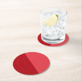 Split Red Custom Coaster Set – Mat en Noise Ronde Kartonnen Onderzetter (Insitu)