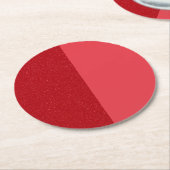 Split Red Custom Coaster Set – Mat en Noise Ronde Kartonnen Onderzetter (Gebogen)