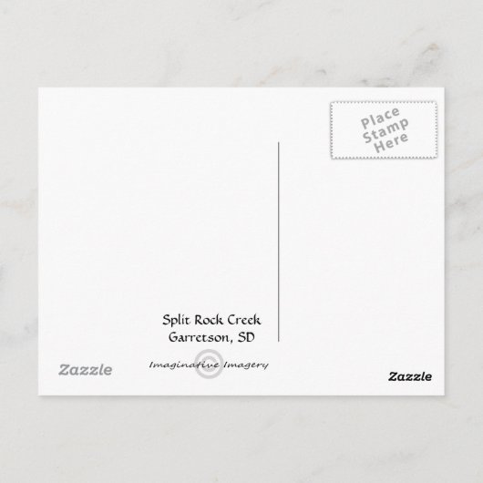 Split Rock Creek State Park Garretson, SD briefkaa Briefkaart (Achterkant)