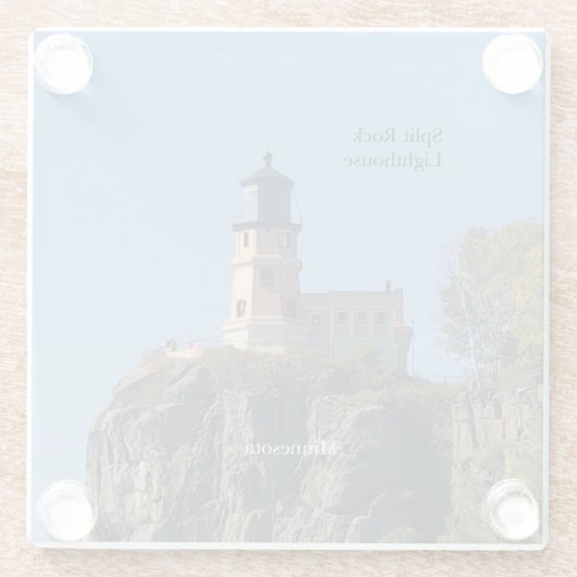 Split Rock Lighthouder van onderzetters van strand (Achterkant)