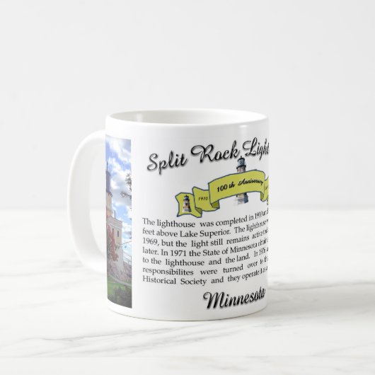 Split Rock Lighthouse 100th Jubileum mok (Voorkant links)