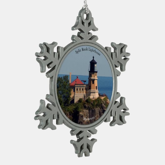 Split Rock Lighthouse ball of snowflake ornament (Links)