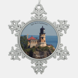 Split Rock Lighthouse ball of snowflake ornament