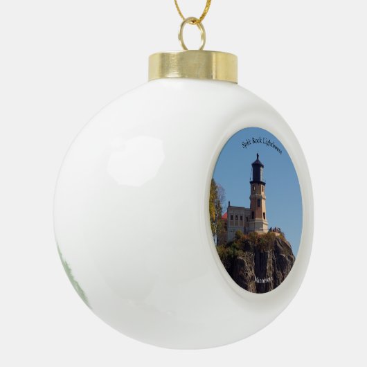 Split Rock Lighthouse ball of snowflake ornament (Links)