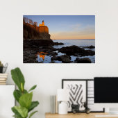 Split Rock Lighthouse bij zonsondergang bij Two Poster (Thuiskantoor)