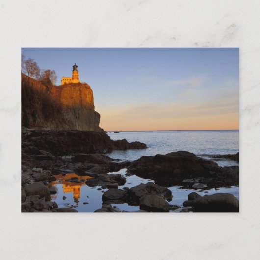 Split Rock Lighthouse bij zonsondergang nabij Two Briefkaart (Voorkant)