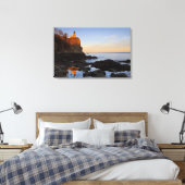Split Rock Lighthouse bij zonsondergang nabij Two Canvas Afdruk (Insitu (Slaapkamer))