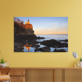 Split Rock Lighthouse bij zonsondergang nabij Two Canvas Afdruk (Insitu (Woonkamer))