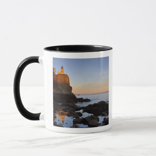 Split Rock Lighthouse bij zonsondergang nabij Two Mok (Links)