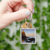 Split Rock Lighthouse bij zonsondergang nabij Two Sleutelhanger (Hand)