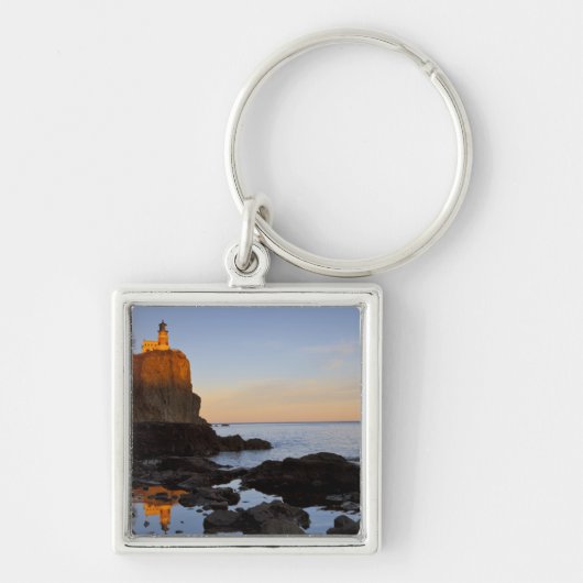 Split Rock Lighthouse bij zonsondergang nabij Two Sleutelhanger (Voorkant)