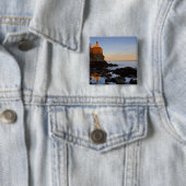 Split Rock Lighthouse bij zonsondergang nabij Two Vierkante Button 5,1 Cm (In situ)