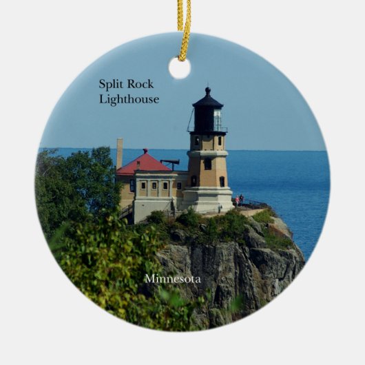 Split Rock Lighthouse, dubbelzijdig versierd Keramisch Ornament (Voorkant)