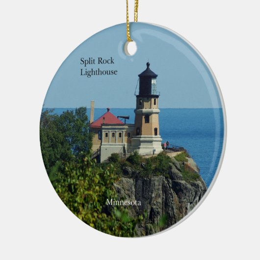 Split Rock Lighthouse, dubbelzijdig versierd Keramisch Ornament (Links)