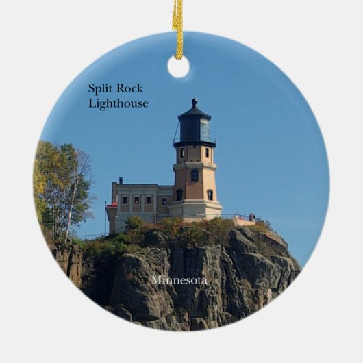 Split Rock Lighthouse, dubbelzijdig versierd Keramisch Ornament (Achterkant)