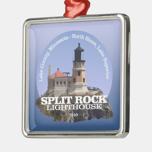 Split Rock Lighthouse Metalen Ornament (Links)