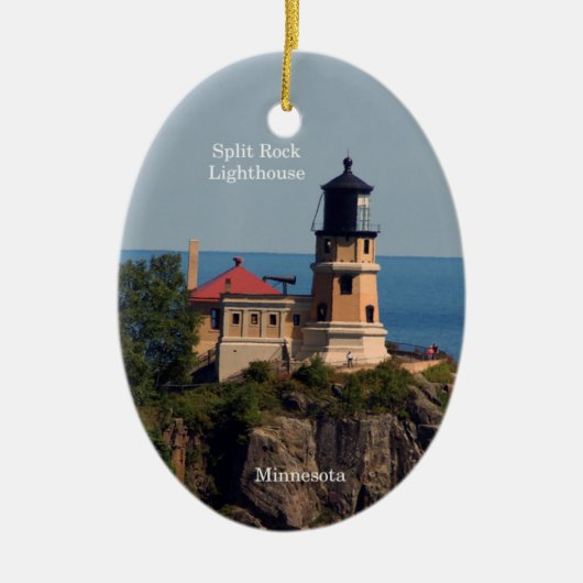 Split Rock Lighthouse orval ornament (Voorkant)