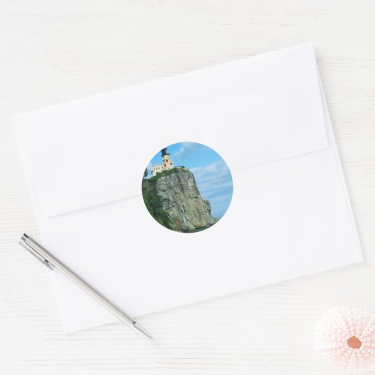 Split Rock Lighthouse Ronde Sticker (Envelop)