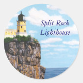 Split Rock Lighthouse Ronde Sticker (Voorkant)
