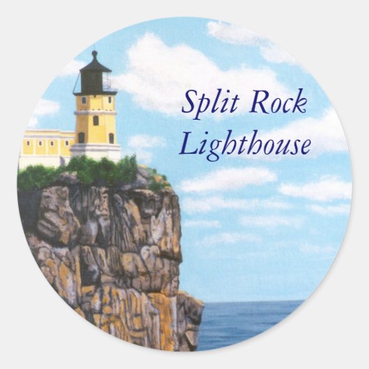 Split Rock Lighthouse Ronde Sticker (Voorkant)