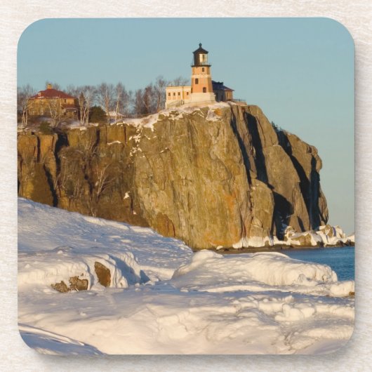 Split Rock Lighthouse State Park aan het meer Bier Onderzetter (Voorkant)
