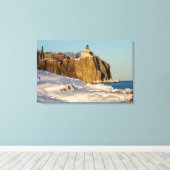 Split Rock Lighthouse State Park aan het meer Canvas Afdruk (Insitu (Houten vloer))